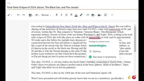 The Total Solar Eclipse of 2024, Saturn, The Black Sun, and The Jesuits #gematria #truth #numerology