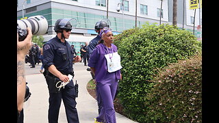 HEALTHCARE WORKERS ARRESTED DURING RALLY AT L.A HOSPITAL