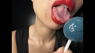 ASMR LICKING WET MOUTH SOUNDS LOLLIPOP