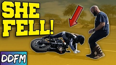 Nikki Dropped Her New Motorcycle!