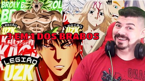 REACT 3 EM 1 LEGIÃO UZK - Kagami, Broly E 3 Divindades - MELHOR DO MUNDO