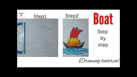 HOW TO DRAW A BOAT EASY STEP BY STEP | Boar drawing tutorial | Durjoy Art