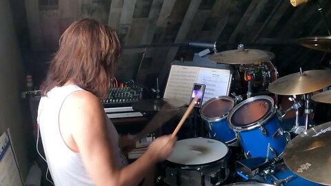 Drumming in my practice room!