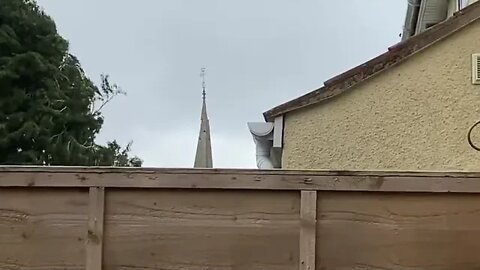 Incredible Moment When Church Spire Collapses Due To Storm Eunice