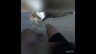 Water slide with a SURPRISE ENDING!