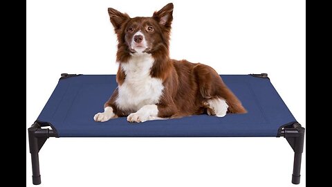 Bedsure Cooling Elevated Dog Bed, Outdoor Raised Dog Cots Beds with No-Slip Feet, Stable Frame...