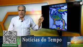 Previsão de tempo mais chuvoso no centro-norte, seco no centro-sul e Nordeste.