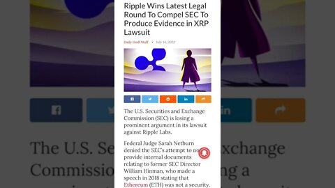 Ripple Wins Latest Legal Round To Compel SEC #cryptomash #cryptomashnews #viralvideo2022