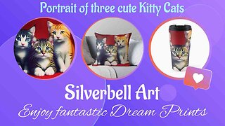 Silverbell Art present a Portrait of three young and cute Kittens