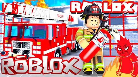 CUIDADO COM O FOGOOO!! 🔥 VIREI BOMBEIRO NO ROBLOX ESCAPE THE FIRE STATION OBBY - Red Zone Games