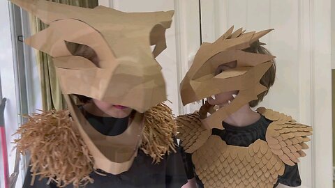 HOW TO MAKE DRAGON'S HEAD MASK FROM CARDBOARD..