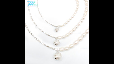 925 Silver pearl jewelry set necklace and bracelet Christmas Gift Birthday Gift for Mom07