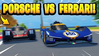 Porsche Racecar VS Ferrari Racecar in ROBLOX Vehicle Legends!