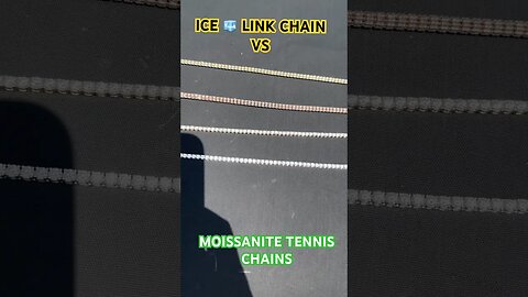 *SHINE TEST* MOISSANITE TENNIS CHAINS VS ICE LINK CHAINS #shorts #cubaknowknowsjewelry
