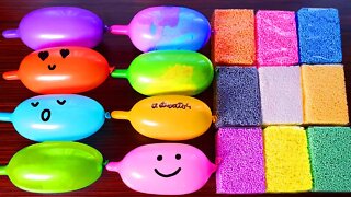 Making Slime with Funny Balloons and Crunchy Floam Bricks