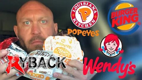Popeyes VS Wendys VS Burger King Spicy Chicken Sandwich Food Mukbang Review Ryback TV