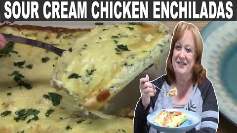 EASY SOUR CREAM CHICKEN ENCHILADAS RECIPE