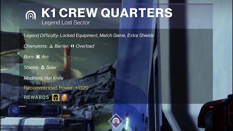 Destiny 2 Legend Lost Sector: The Moon - K1 Crew Quarters 12-18-21