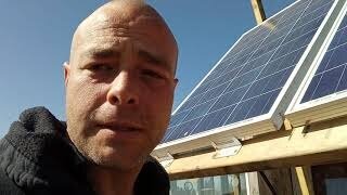 Mounting the solar panels at the off grid homestead