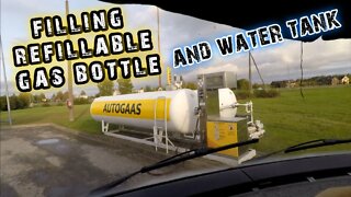🇪🇪 Filling refillable gas tank and water tank | #Vanlife #Estonia | ROAD TRIP EUROPE 2019