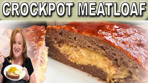 CROCKPOT MEATLOAF STUFFED WITH CHEESE RECIPE | COOK WITH ME CROCKPOT MEATLOAF