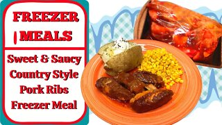 SWEET & SAUCY COUNTRY STYLE PORK RIBS FREEZER MEAL IDEA!!