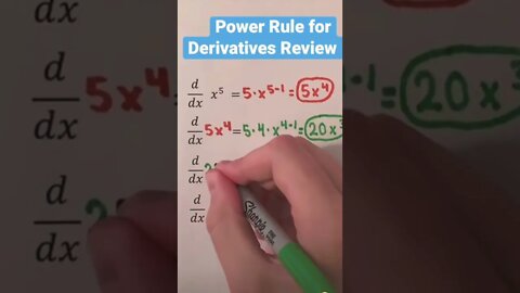Derivative power rule summarized in less than a minute