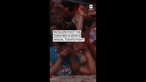 Some 15,000 people paste each other with tomatoes as annual “Tomatina” street battle