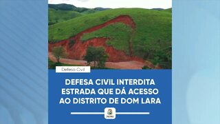 Caratinga: estrada que dá acesso ao distrito de dom lara é interditada