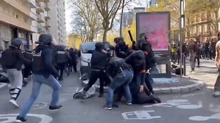 Police And Protesters Clash In Paris