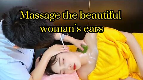Massaging a beautiful woman, she fell asleep
