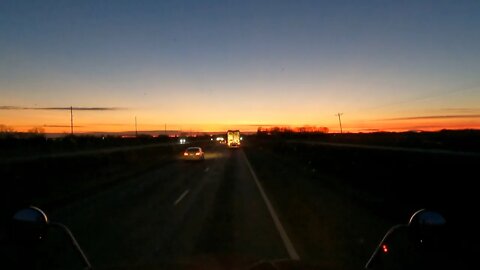 What a pretty sunset on our ride from Ohio