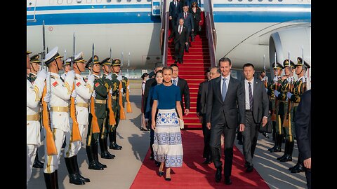 President Bashar al-Assad and First Lady, Mrs. Asma al-Assad arrive in Beijing .