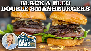 Easy Weeknight Meal: Black & Bleu Double Smashburgers