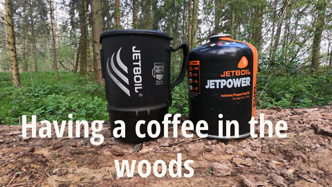 Having a coffee in the woods