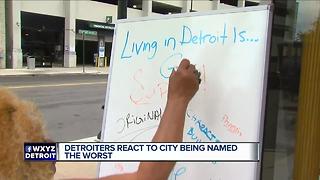 Detroiters react to city being named worst place to live