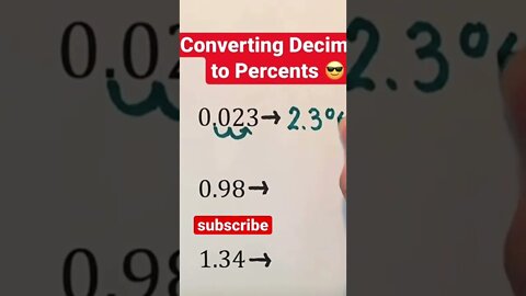 decimal to percent and fraction conversion