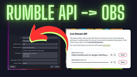 Using Rumble API in OBS with OBS-URL extension