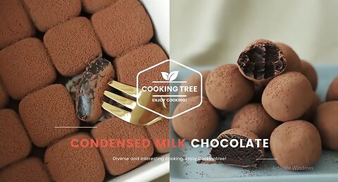 2 ingredients! Condensed milk Chocolate Truffles recipe with 2 textures * Easy Dessert