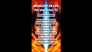 MERCURY in LEO for AQUARIUS ♒️ (7th house) #aquarius #partnerships #astrology #tarotary