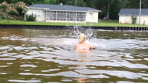 Titus swimming on his own!