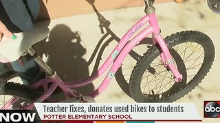 Teacher fixes, donates used bikes to students