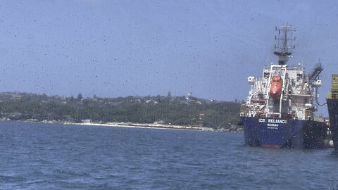 Barge anchored