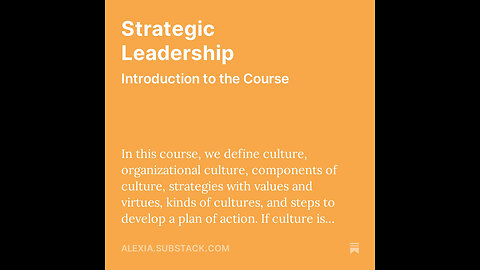 Strategic Leadership INTRODUCTION: Happiness at Work Series