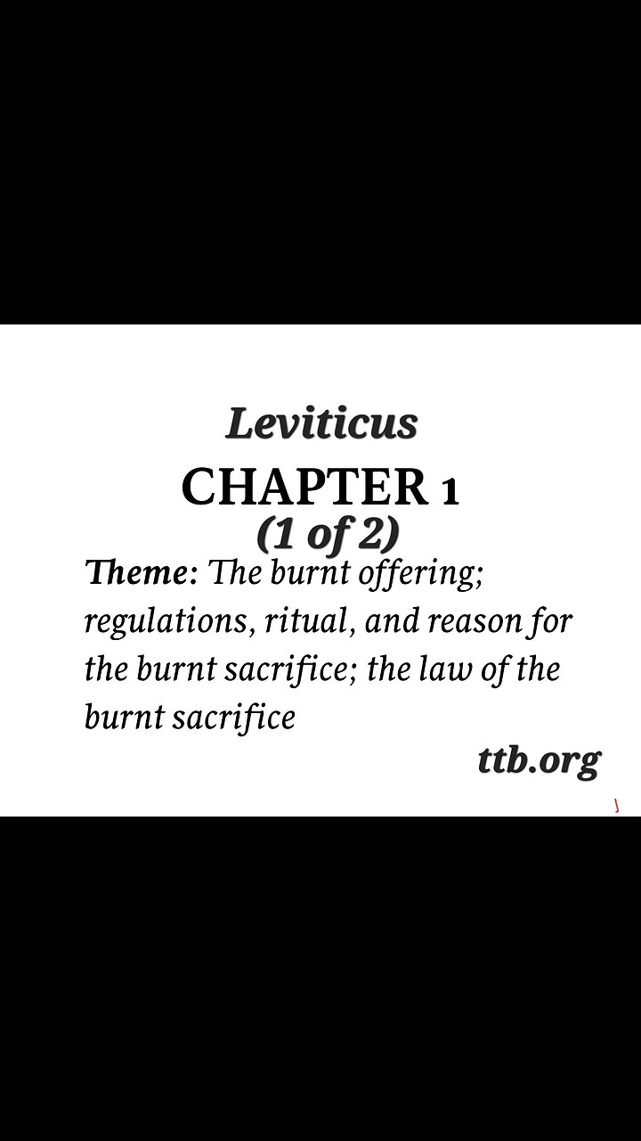 Leviticus Chapter 1 (Bible Study) (1 of 2)