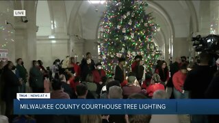 Tree lighting ceremony at Milwaukee County Courthouse