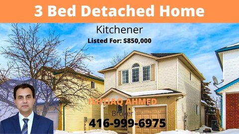 3 Bedroom Detached Home For Sale In Kitchener Waterloo