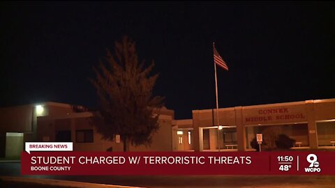 Boone County middle school student charged with terroristic threatening
