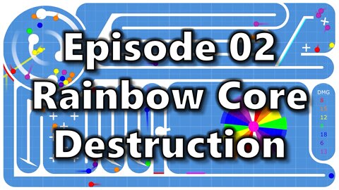 Algodoo Marble Race 02 - Rainbow Core Destruction