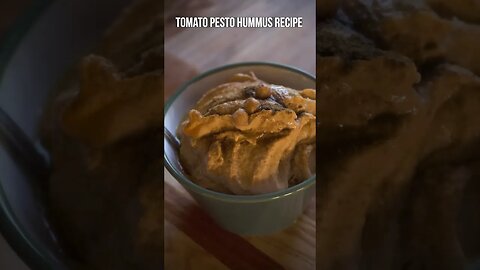 Tomato pesto hummus pt 2. Tomato pesto recipe is on our YouTube channel to 😋 #shorts #recipe